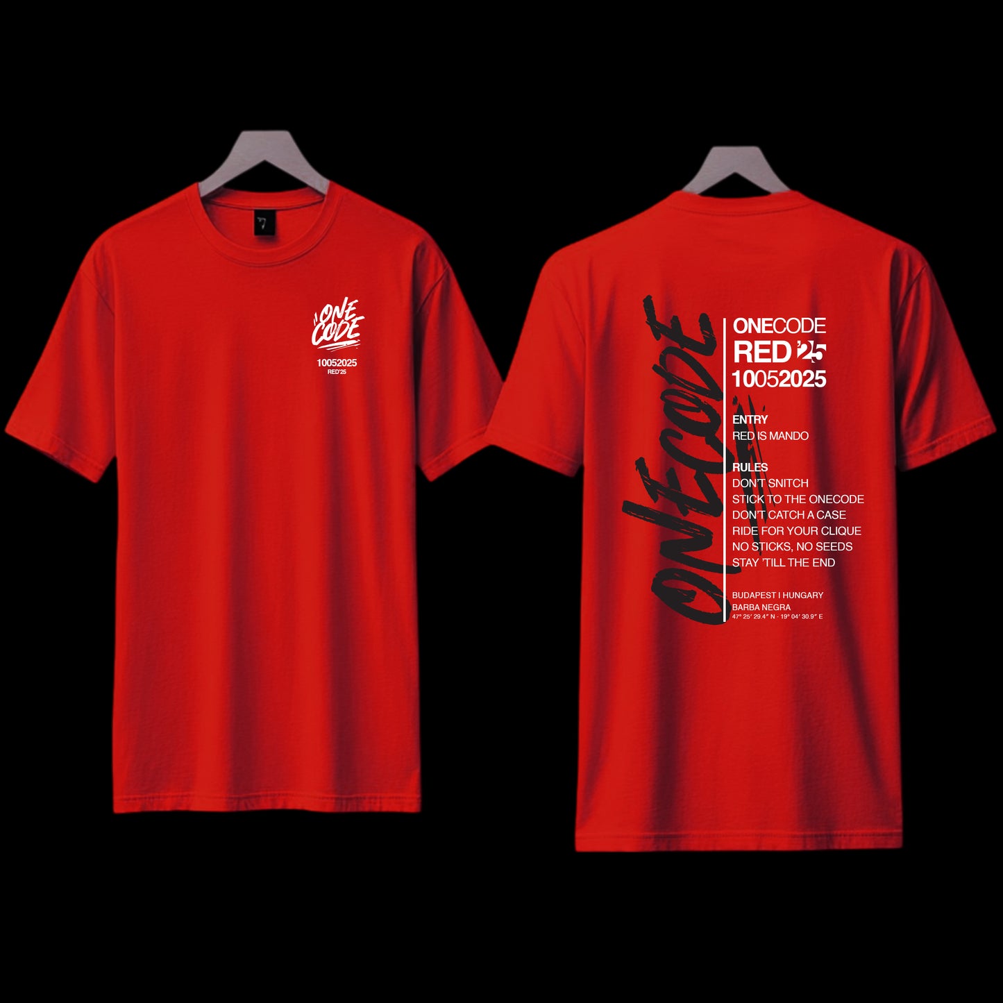 OneCODE: 25 red tee